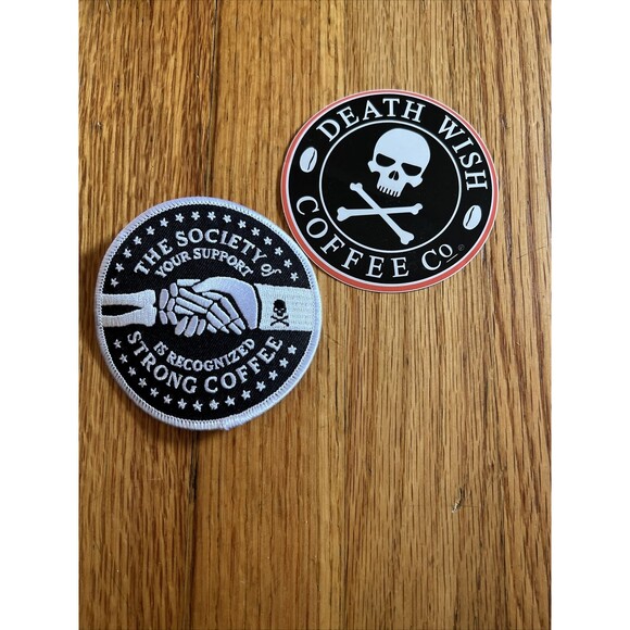 Death Wish Coffee Company Society Of Strong Coffee 3.5” Patch Rare OOP Sticker - Picture 1 of 2